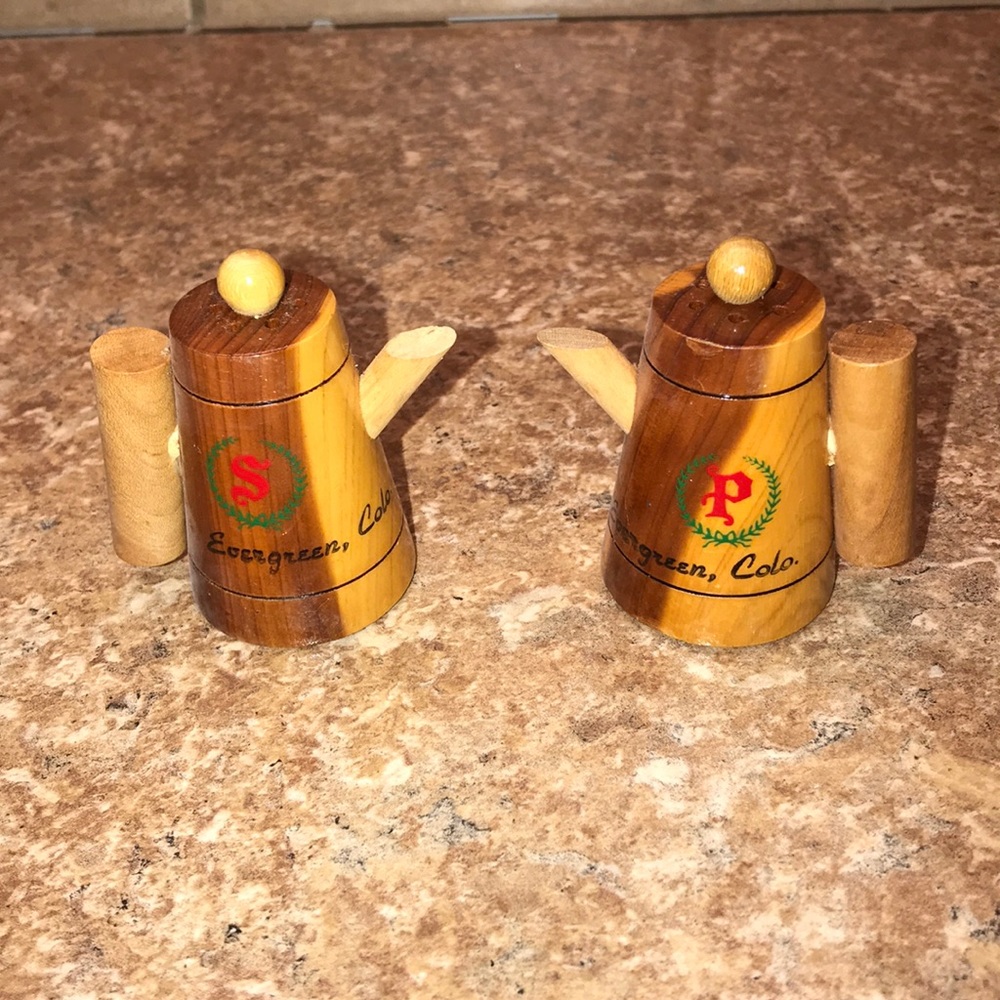 Vintage Evergreen, CO Salt and Pepper Set